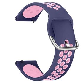 Microsonic Samsung Galaxy Watch 46 mm Rainbow Sport Band Lacivert Pembe Uyumlu Kordon