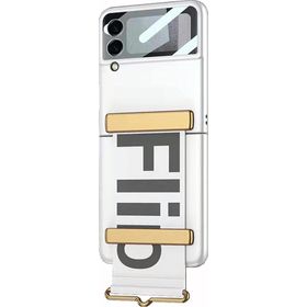 Microsonic Samsung Galaxy Z Flip 3 Flio Strap Gümüş Cep Telefonu Kılıfı
