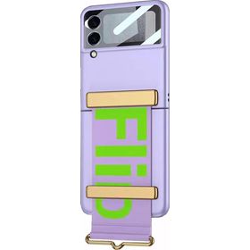 Microsonic Samsung Galaxy Z Flip 3 Flio Strap Mor Cep Telefonu Kılıfı