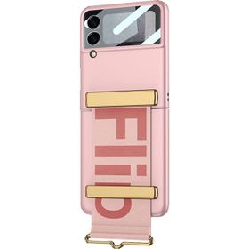 Microsonic Samsung Galaxy Z Flip 3 Flio Strap Pembe Cep Telefonu Kılıfı