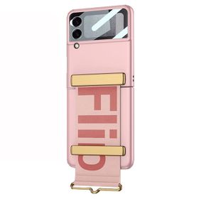 Microsonic Samsung Galaxy Z Flip 3 Flio Strap Pembe Cep Telefonu Kılıfı