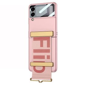 Microsonic Samsung Galaxy Z Flip 3 Flio Strap Pembe Cep Telefonu Kılıfı