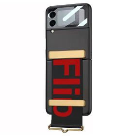 Microsonic Samsung Galaxy Z Flip 3 Flio Strap Siyah Cep Telefonu Kılıfı