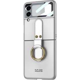 Microsonic Samsung Galaxy Z Flip 3 Ring Fall Platinum Lila Cep Telefonu Kılıfı