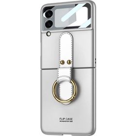 Microsonic Samsung Galaxy Z Flip 3 Ring Fall Platinum Lila Cep Telefonu Kılıfı