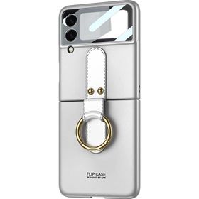 Microsonic Samsung Galaxy Z Flip 3 Ring Fall Platinum Lila Cep Telefonu Kılıfı