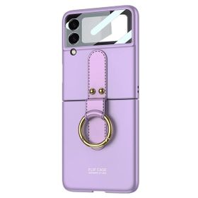 Microsonic Samsung Galaxy Z Flip 3 Ring Fall Platinum Mor Cep Telefonu Kılıfı