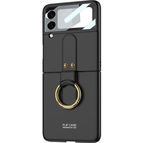 Microsonic Samsung Galaxy Z Flip 3 Ring Fall Platinum Siyah Kılıf