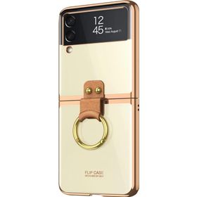 Microsonic Samsung Galaxy Z Flip 3 Ring Loft Clear Gold Cep Telefonu Kılıfı