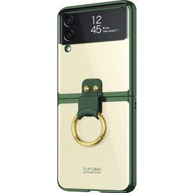Microsonic Samsung Galaxy Z Flip 3 Ring Loft Clear Koyu Yeşil Cep Telefonu Kılıfı