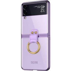 Microsonic Samsung Galaxy Z Flip 3 Ring Loft Clear Mor Cep Telefonu Kılıfı