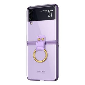 Microsonic Samsung Galaxy Z Flip 3 Ring Loft Clear Mor Cep Telefonu Kılıfı