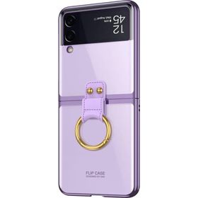 Microsonic Samsung Galaxy Z Flip 3 Ring Loft Clear Mor Cep Telefonu Kılıfı