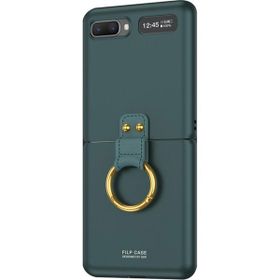 Microsonic Samsung Galaxy Z Flip Ring Fall Platinum Koyu Yeşil Cep Telefonu Kılıfı