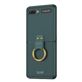 Microsonic Samsung Galaxy Z Flip Ring Fall Platinum Koyu Yeşil Cep Telefonu Kılıfı