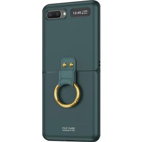 Microsonic Samsung Galaxy Z Flip Ring Fall Platinum Koyu Yeşil Cep Telefonu Kılıfı