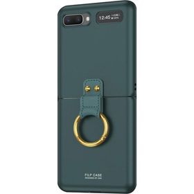 Microsonic Samsung Galaxy Z Flip Ring Fall Platinum Koyu Yeşil Cep Telefonu Kılıfı
