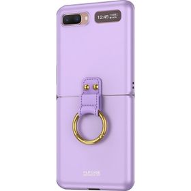 Microsonic Samsung Galaxy Z Flip Ring Fall Platinum Lila Cep Telefonu Kılıfı