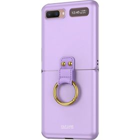 Microsonic Samsung Galaxy Z Flip Ring Fall Platinum Lila Cep Telefonu Kılıfı