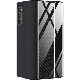 Microsonic Samsung Galaxy Z Fold 2 Carbon Fiber Bookstyle Siyah Kılıf