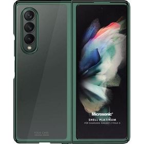 Microsonic Samsung Galaxy Z Fold 3 Shell Platinum Koyu Yeşil Cep Telefonu Kılıfı