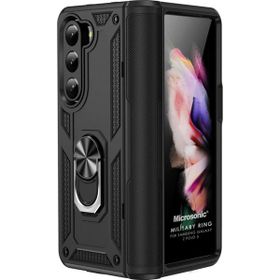 Microsonic Samsung Galaxy Z Fold 5 Military Ring Holder Siyah Kılıf
