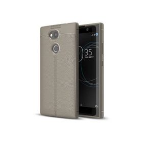Microsonic Sony Xperia L2 Deri Dokulu Silikon Gri Kılıf