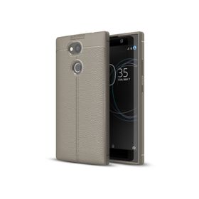 Microsonic Sony Xperia L2 Deri Dokulu Silikon Gri Kılıf