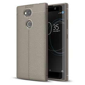 Microsonic Sony Xperia L2 Deri Dokulu Silikon Gri Kılıf