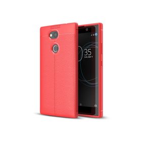 Microsonic Sony Xperia L2 Deri Dokulu Silikon Kırmızı Kılıf