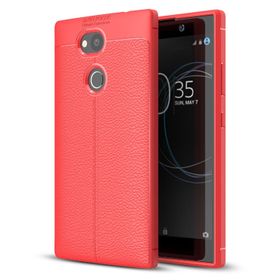 Microsonic Sony Xperia L2 Deri Dokulu Silikon Kırmızı Kılıf