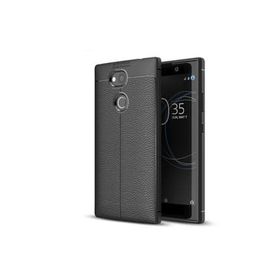 Microsonic Sony Xperia L2 Deri Dokulu Silikon Siyah Kılıf