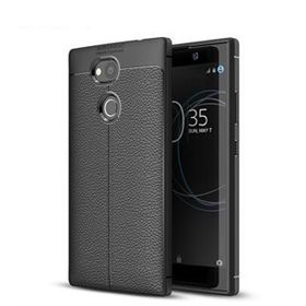 Microsonic Sony Xperia L2 Deri Dokulu Silikon Siyah Kılıf