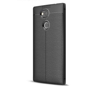 Microsonic Sony Xperia L2 Deri Dokulu Silikon Siyah Kılıf