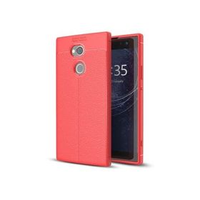 Microsonic Sony Xperia XA2 Ultra Deri Dokulu Silikon Kırmızı Kılıf