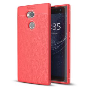 Microsonic Sony Xperia XA2 Ultra Deri Dokulu Silikon Kırmızı Kılıf