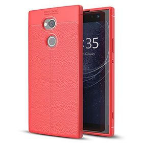 Microsonic Sony Xperia XA2 Ultra Deri Dokulu Silikon Kırmızı Kılıf