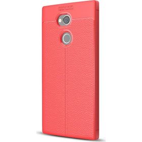 Microsonic Sony Xperia XA2 Ultra Deri Dokulu Silikon Kırmızı Kılıf