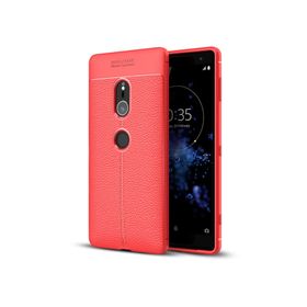 Microsonic Sony Xperia XZ2 Deri Dokulu Silikon Kırmızı Kılıf