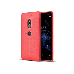 Microsonic Sony Xperia XZ2 Deri Dokulu Silikon Kırmızı Kılıf