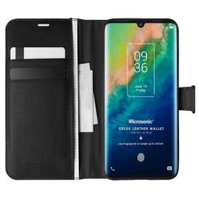 Microsonic TCL 10 Plus Delux Leather Wallet Siyah Cep Telefonu Kılıfı