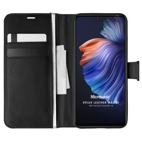 Microsonic Tecno Camon 18 Delux Leather Wallet Siyah Kılıf