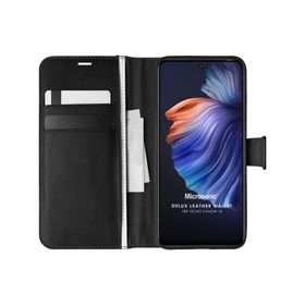 Microsonic Tecno Camon 18 Delux Leather Wallet Siyah Kılıf