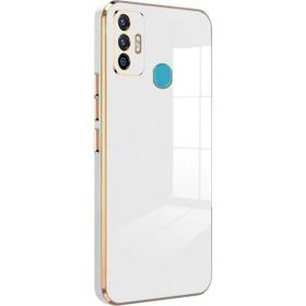 Microsonic Tecno Spark 7 Olive Plated Beyaz Kılıf