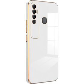 Microsonic Tecno Spark 7 Pro Olive Plated Beyaz Kılıf