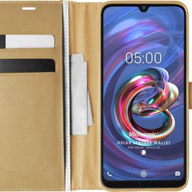 Microsonic Vestel Venüs E5 Delux Leather Wallet Gold Cep Telefonu Kılıfı