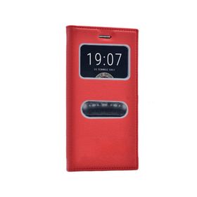 Microsonic Vestel Venüs V3 5010 Gizli Mıknatıslı Dual View Delux Kırmızı Kılıf