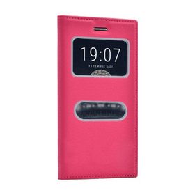 Microsonic Vestel Venüs V3 5010 Gizli Mıknatıslı Dual View Delux Pembe Kılıf