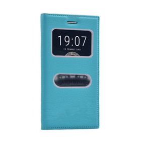 Microsonic Vestel Venüs V3 5010 Gizli Mıknatıslı Dual View Delux Turkuaz Kılıf