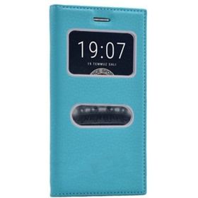 Microsonic Vestel Venüs V3 5010 Gizli Mıknatıslı Dual View Delux Turkuaz Kılıf